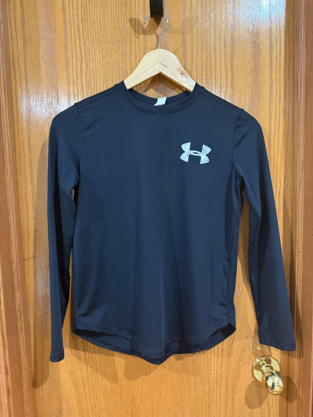Under Armour HeatGear Long Sleeve Athletic Top Black YMD
